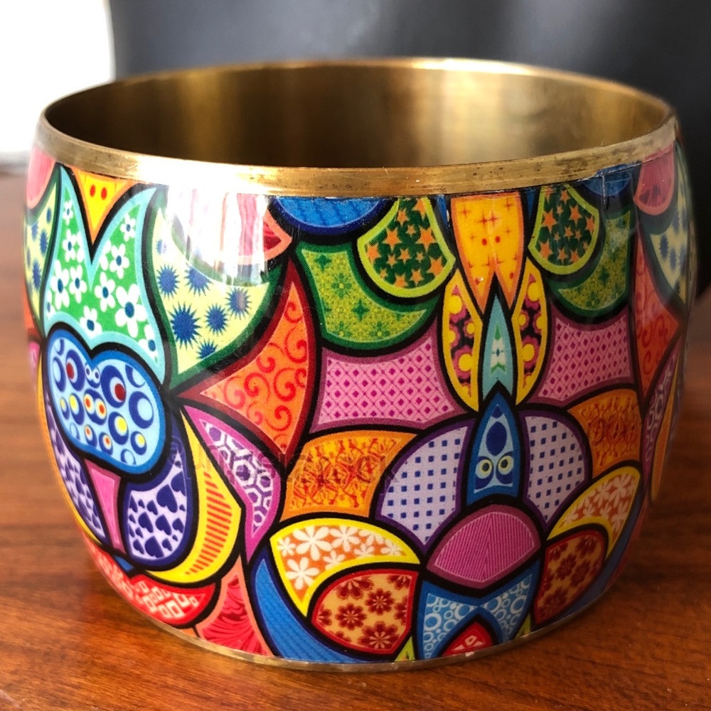 Multicolour abstract bangle Bracelet
